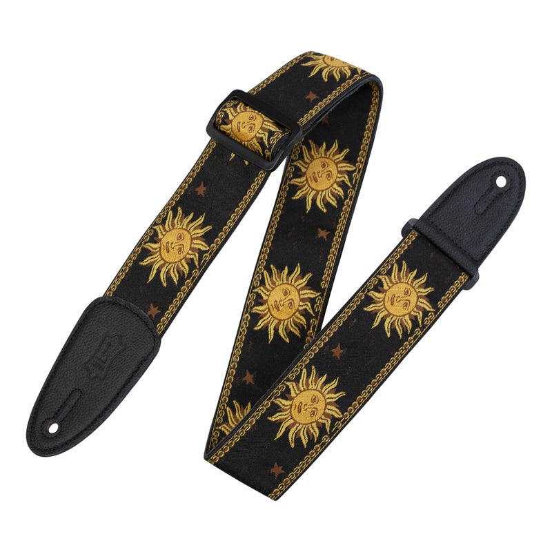 Levy's Leathers MPJG-SUN-BLK Polyester/Vinyl Guitar Strap, Black - Image 1